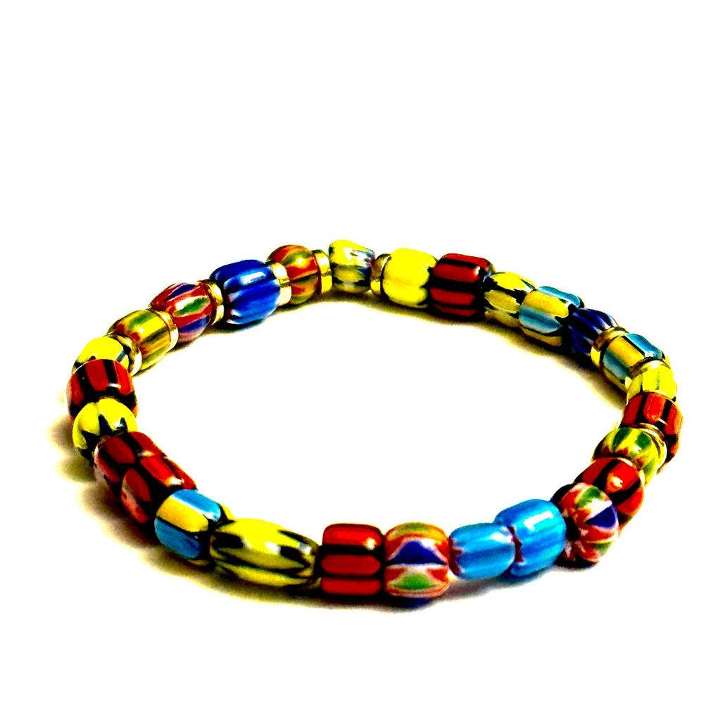 Bohemian colorful Lamp work Beaded Beacelet - Picture 2 of 3